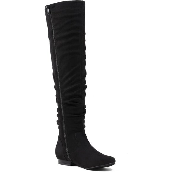 Dream Pairs Women's Black Lace up Side Zip Over The Knee Thigh High Winter Boots - Picture 3 of 6